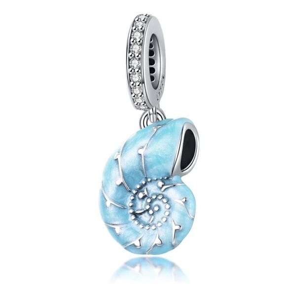925 Silver Seashell Nautical Charm - Picture 1 of 13